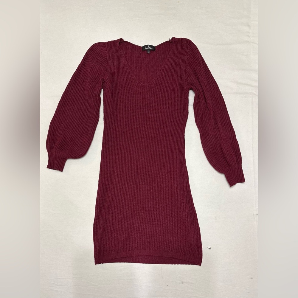 Lulus Burgundy Knit Dress